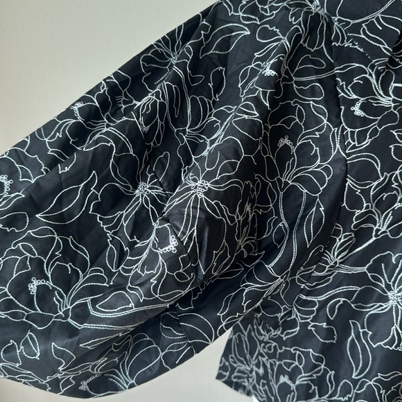 Button Down Blouson Sleeve Blouse - Picture 2 of 4